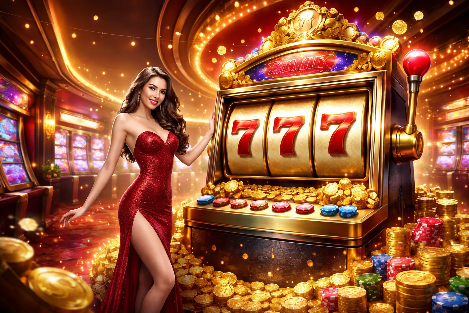 Máy Nổ Hũ S66 với tiền vàng và biểu tượng Jackpot